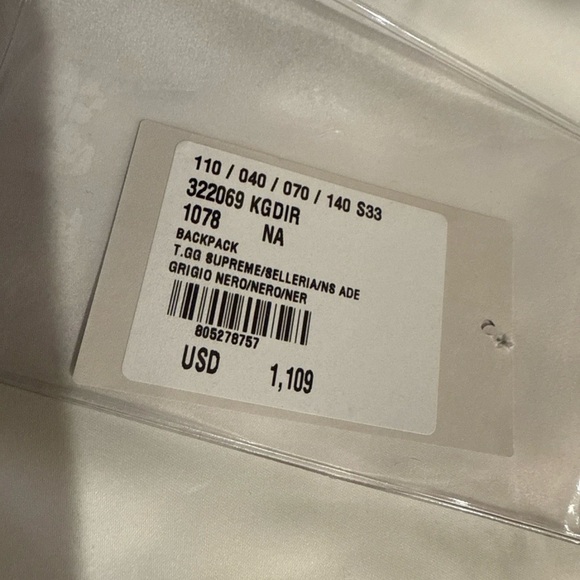 Gucci GG Supreme Black Canvas Leather Monogram Backpack 322069 NEW NWT 16x 12x 7 - Picture 5 of 16